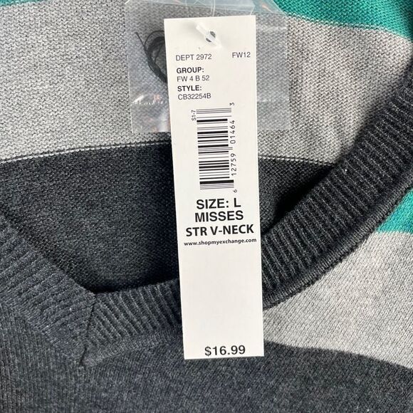 NWT PBX Basics V Neck Sweater Top Size L - Picture 8 of 8